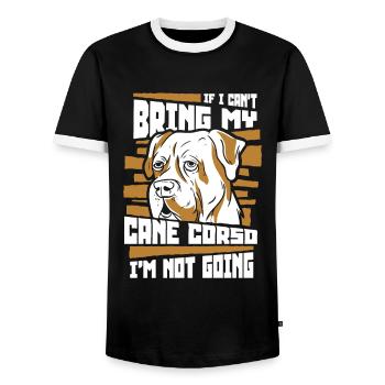 Cane Corso Hund - Männer Kontrast-T-Shirt - Schwarz/Weiß - Vorne - AI Model Female 172 light (172cm) & AI Model Male 178 light (178cm)