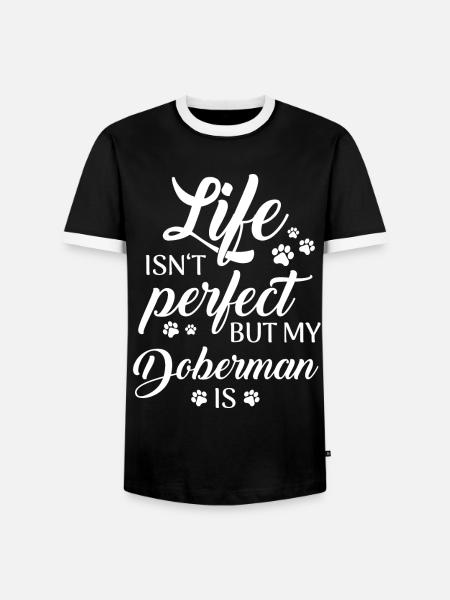 Doberman Pinscher Dog - Men's Ringer Shirt - black/white