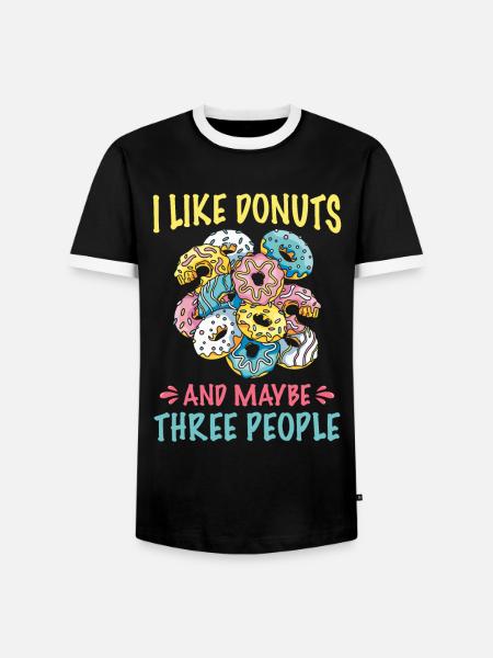 Donut Donuts Candy Bagel - Men's Ringer Shirt - black/white