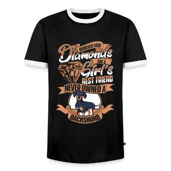 Chien de berger allemand - T-shirt contrasté Homme - noir/blanc - Devant - AI Model Female 172 light (172cm) & AI Model Male 178 light (178cm)