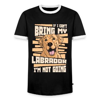 Labrador Dog - Men's Ringer Shirt - black/white - Front - AI Model Female 172 light (172cm) & AI Model Male 178 light (178cm)
