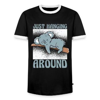 Koala Koalas Koala Bear Animal - Men's Ringer Shirt - black/white - Front - AI Model Female 172 light (172cm) & AI Model Male 178 light (178cm)