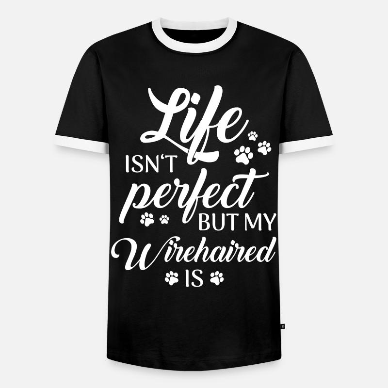 Deutsch Drahthaar Hund - Männer Kontrast-T-Shirt - Schwarz/Weiß