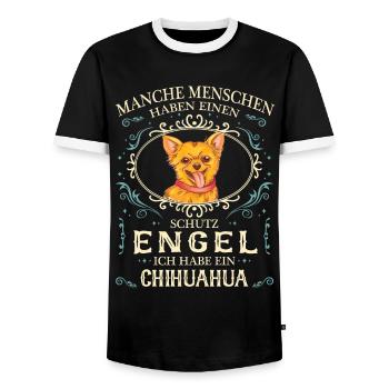 Chihuahua Hund Chihuahuas Hundehalter - Männer Kontrast-T-Shirt - Schwarz/Weiß - Vorne - AI Model Female 172 light (172cm) & AI Model Male 178 light (178cm)