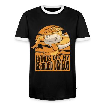 Dragon barbu Bartagamen Pogona - T-shirt contrasté Homme - noir/blanc - Devant - AI Model Female 172 light (172cm) & AI Model Male 178 light (178cm)