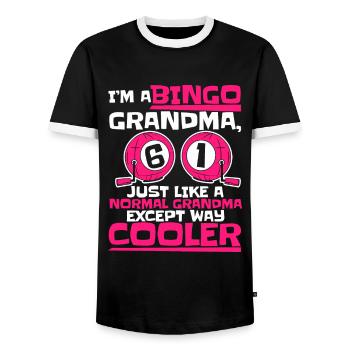Bingo Glücksspiel Lotterie Bingo Spieler - Männer Kontrast-T-Shirt - Schwarz/Weiß - Vorne - AI Model Female 172 light (172cm) & AI Model Male 178 light (178cm)