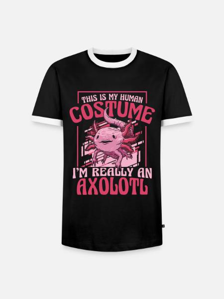 Poisson Axolotl - T-shirt contrasté Homme - noir/blanc