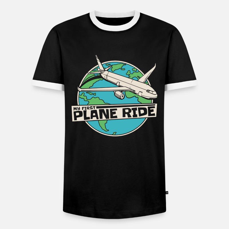 Flugzeug Erster Flug Fliegen - Männer Kontrast-T-Shirt - Schwarz/Weiß