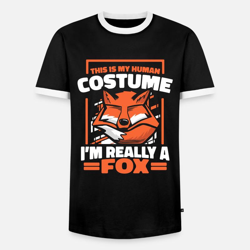 Fox Foxes Animal - Men's Ringer Shirt - black/white
