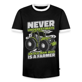 Farmer Agriculture Farmers Farmer - Men's Ringer Shirt - black/white - Front - AI Model Female 172 light (172cm) & AI Model Male 178 light (178cm)
