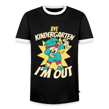 Kindergarten graduation primary school - Men's Ringer Shirt - black/white - Front - AI Model Female 172 light (172cm) & AI Model Male 178 light (178cm)