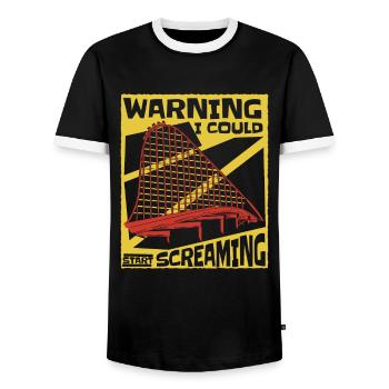Parc d’attractions Roller Coaster Roller Coasters - T-shirt contrasté Homme - noir/blanc - Devant - AI Model Female 172 light (172cm) & AI Model Male 178 light (178cm)