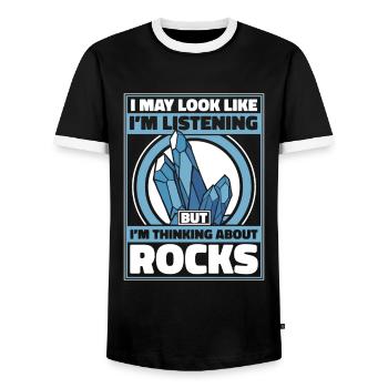 Geologie Geologe Felsen Stein Geo Mineral - Männer Kontrast-T-Shirt - Schwarz/Weiß - Vorne - AI Model Female 172 light (172cm) & AI Model Male 178 light (178cm)