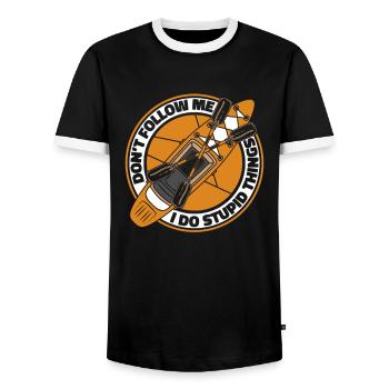 Kajak Kayak Kayaking - T-shirt contrasté Homme - noir/blanc - Devant - AI Model Female 172 light (172cm) & AI Model Male 178 light (178cm)