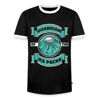 School Nurse Health Care School Patients - Men's Ringer Shirt - black/white - Front - AI Model Female 172 light (172cm) & AI Model Male 178 light (178cm)