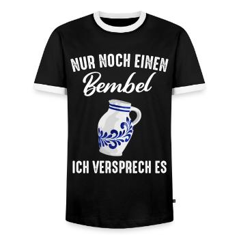 Bembel Äppler Ebbelwoi Äppelwoi - Männer Kontrast-T-Shirt - Schwarz/Weiß - Vorne - AI Model Female 172 light (172cm) & AI Model Male 178 light (178cm)
