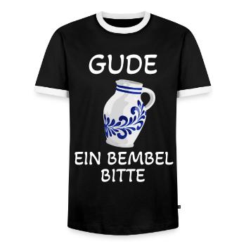 Bembel Äppler Ebbelwoi Äppelwoi - Männer Kontrast-T-Shirt - Schwarz/Weiß - Vorne - AI Model Female 172 light (172cm) & AI Model Male 178 light (178cm)