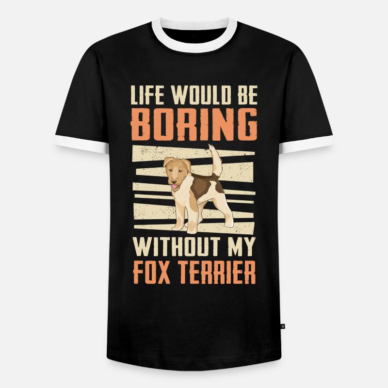 Foxterrier Hund - Männer Kontrast-T-Shirt - Schwarz/Weiß