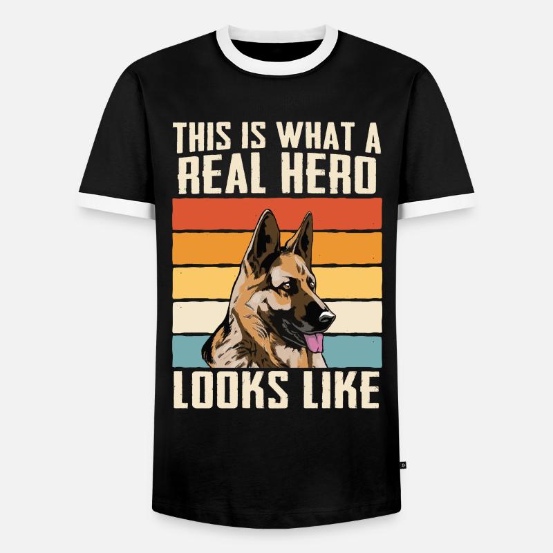 German Shepherd Dog - Men's Ringer Shirt - black/white