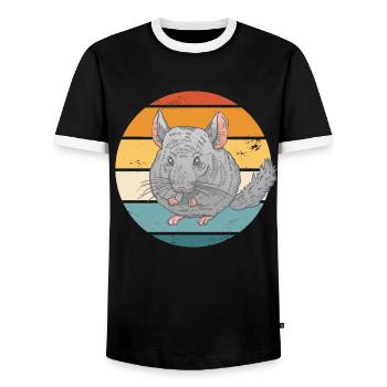 Chinchilla Chinchillas Maus - Männer Kontrast-T-Shirt - Schwarz/Weiß - Vorne - AI Model Female 172 light (172cm) & AI Model Male 178 light (178cm)