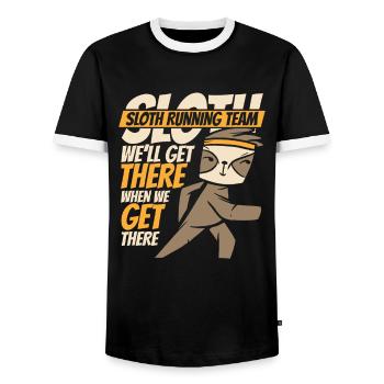 Paresseux Paresseux Dormir Paresseux - T-shirt contrasté Homme - noir/blanc - Devant - AI Model Female 172 light (172cm) & AI Model Male 178 light (178cm)