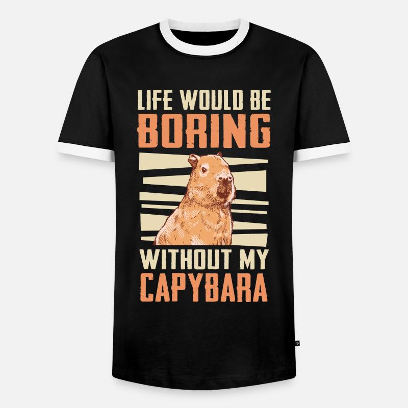 Capybara Nagetier Tier - Männer Kontrast-T-Shirt - Schwarz/Weiß