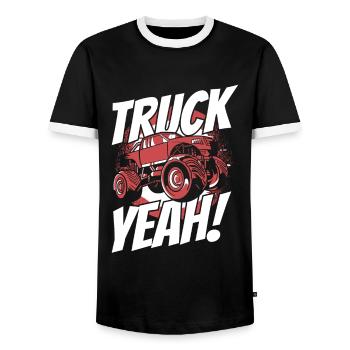 Monster Truck Auto Trucks - Men's Ringer Shirt - black/white - Front - AI Model Female 172 light (172cm) & AI Model Male 178 light (178cm)