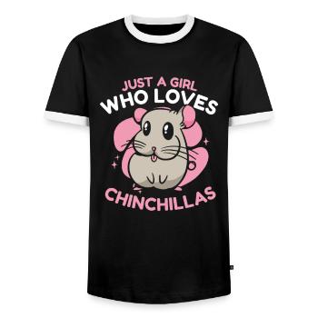 Chinchilla Chinchillas Maus - Männer Kontrast-T-Shirt - Schwarz/Weiß - Vorne - AI Model Female 172 light (172cm) & AI Model Male 178 light (178cm)
