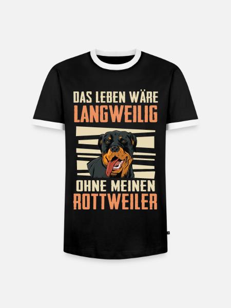 Rottweiler Hund - Männer Kontrast-T-Shirt - Schwarz/Weiß