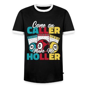 Bingo Glücksspiel Lotterie Bingo Spieler - Männer Kontrast-T-Shirt - Schwarz/Weiß - Vorne - AI Model Female 172 light (172cm) & AI Model Male 178 light (178cm)
