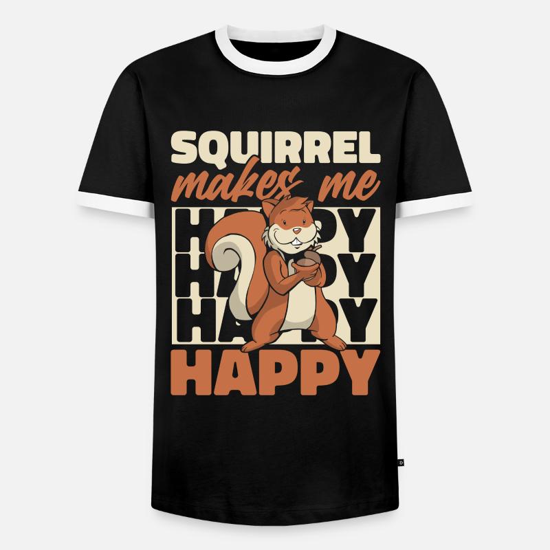 Eichhörnchen Tier - Männer Kontrast-T-Shirt - Schwarz/Weiß