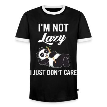 Panda Bear Panda Animal Pandas - T-shirt contrasté Homme - noir/blanc - Devant - AI Model Female 172 light (172cm) & AI Model Male 178 light (178cm)
