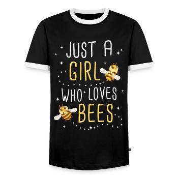 Honigbiene Imker Bienen Biene - Männer Kontrast-T-Shirt - Schwarz/Weiß - Vorne - AI Model Female 172 light (172cm) & AI Model Male 178 light (178cm)