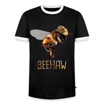 Honigbiene Imker Bienen Biene - Männer Kontrast-T-Shirt - Schwarz/Weiß - Vorne - AI Model Female 172 light (172cm) & AI Model Male 178 light (178cm)