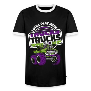 Monster Truck Auto Trucks - Men's Ringer Shirt - black/white - Front - AI Model Female 172 light (172cm) & AI Model Male 178 light (178cm)