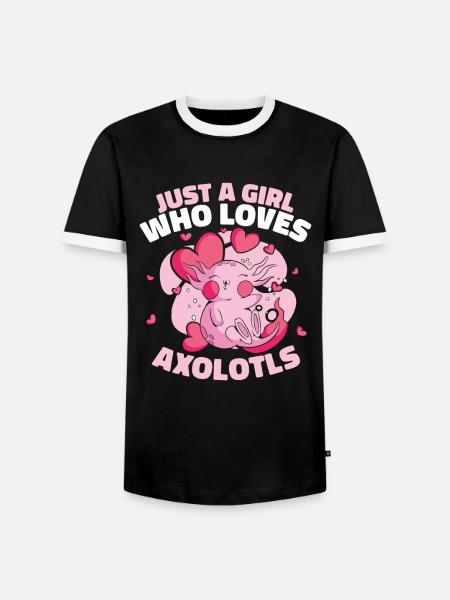 Poisson Axolotl - T-shirt contrasté Homme - noir/blanc