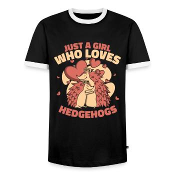 Igel Stachelig Tier Igel - Männer Kontrast-T-Shirt - Schwarz/Weiß - Vorne - AI Model Female 172 light (172cm) & AI Model Male 178 light (178cm)