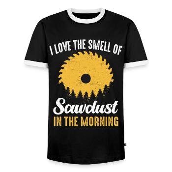 Menuisier Menuiserie - T-shirt contrasté Homme - noir/blanc - Devant - AI Model Female 172 light (172cm) & AI Model Male 178 light (178cm)