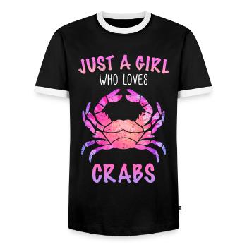 Krabbe Einsiedlerkrebs Krabben Krebs - Männer Kontrast-T-Shirt - Schwarz/Weiß - Vorne - AI Model Female 172 light (172cm) & AI Model Male 178 light (178cm)