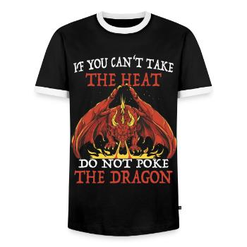 Dragon Mystical Dragon Fantasy - Men's Ringer Shirt - black/white - Front - AI Model Female 172 light (172cm) & AI Model Male 178 light (178cm)