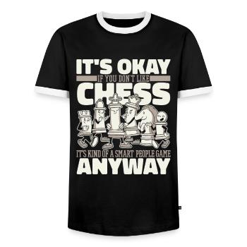 Chess Chess Players - Men's Ringer Shirt - black/white - Front - AI Model Female 172 light (172cm) & AI Model Male 178 light (178cm)