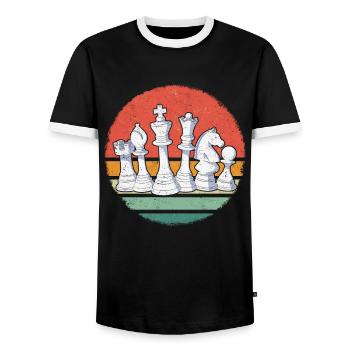 Chess Chess Players - Men's Ringer Shirt - black/white - Front - AI Model Female 172 light (172cm) & AI Model Male 178 light (178cm)