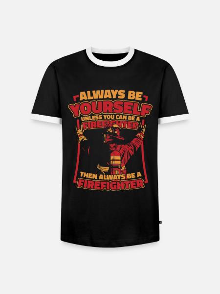 Pompier - T-shirt contrasté Homme - noir/blanc