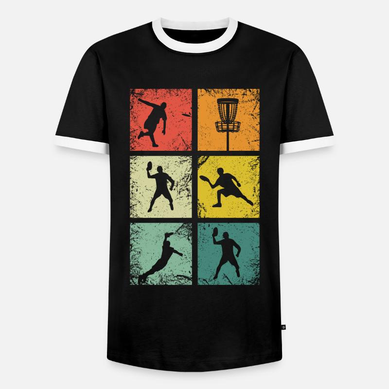 Frisbee Disc Golf - Männer Kontrast-T-Shirt - Schwarz/Weiß