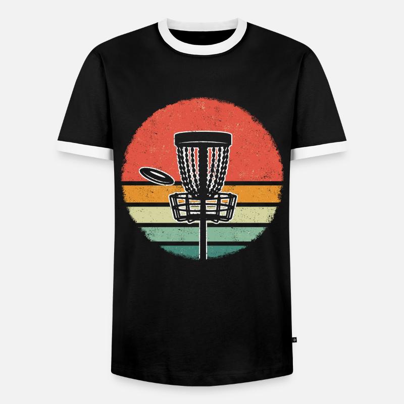 Frisbee Disc Golf - Men's Ringer Shirt - black/white
