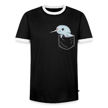 Narval Baleine Océan Narvals Baleines Baleines Baleines - T-shirt contrasté Homme - noir/blanc - Devant - AI Model Female 172 light (172cm) & AI Model Male 178 light (178cm)