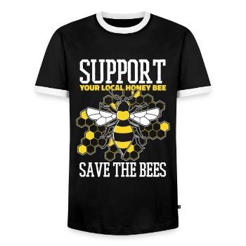 Abeille mellifère Apiculteur Abeilles Abeilles Abeille Abeille - T-shirt contrasté Homme - noir/blanc - Devant - AI Model Female 172 light (172cm) & AI Model Male 178 light (178cm)