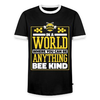 Abeille mellifère Apiculteur Abeilles Abeilles Abeille Abeille - T-shirt contrasté Homme - noir/blanc - Devant - AI Model Female 172 light (172cm) & AI Model Male 178 light (178cm)