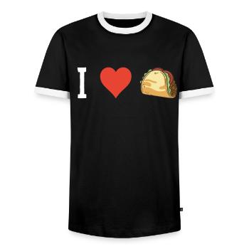 Taco Tacos Cuisine Mexicaine Mexique - T-shirt contrasté Homme - noir/blanc - Devant - AI Model Female 172 light (172cm) & AI Model Male 178 light (178cm)