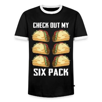Taco Tacos Mexican Food Mexico - Men's Ringer Shirt - black/white - Front - AI Model Female 172 light (172cm) & AI Model Male 178 light (178cm)